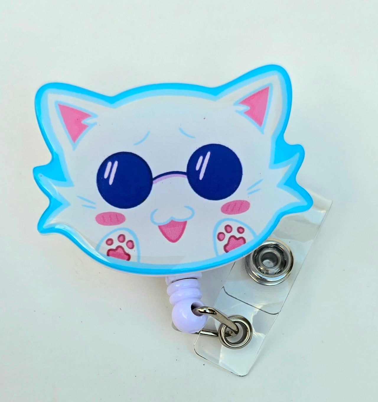 Gojo Cat Badge Reel