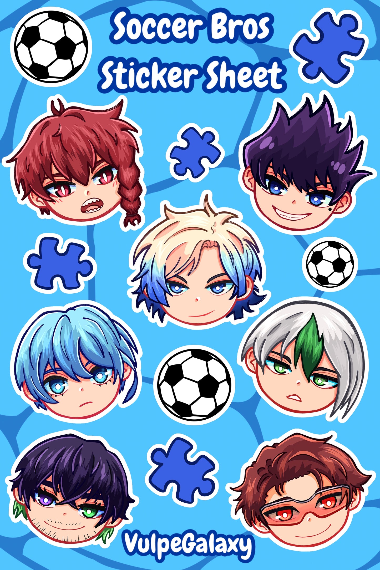 Soccer Bros Sticker Sheet