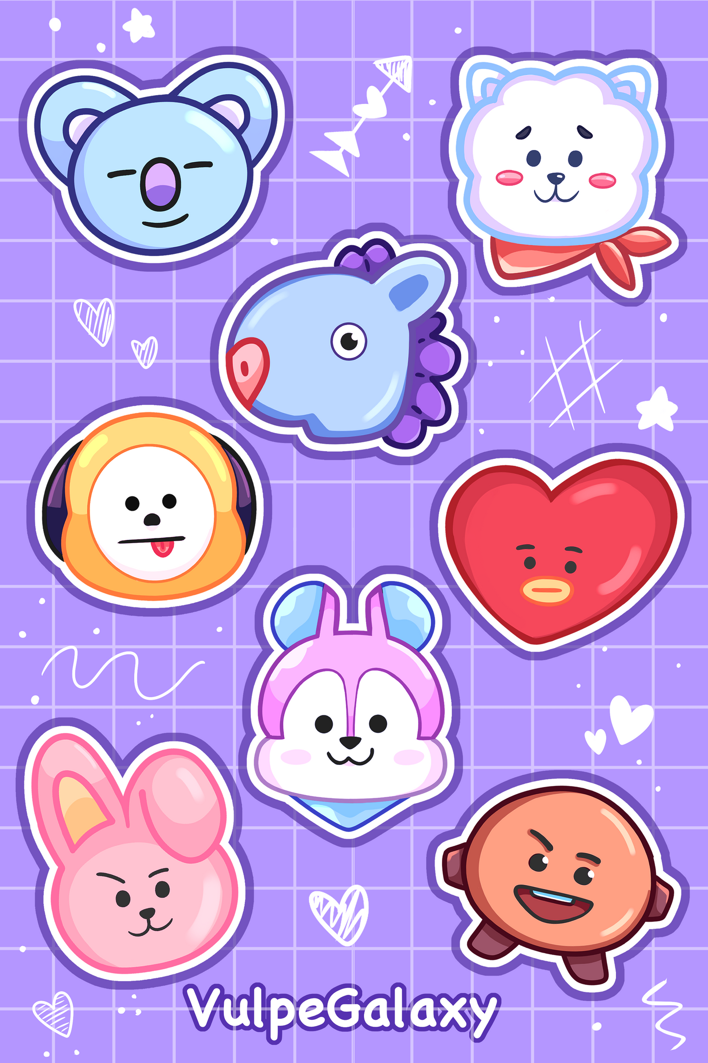 Kpop Friends Sticker Sheets