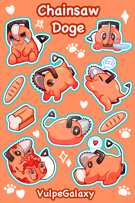 Chainsaw Doge Sticker Sheet