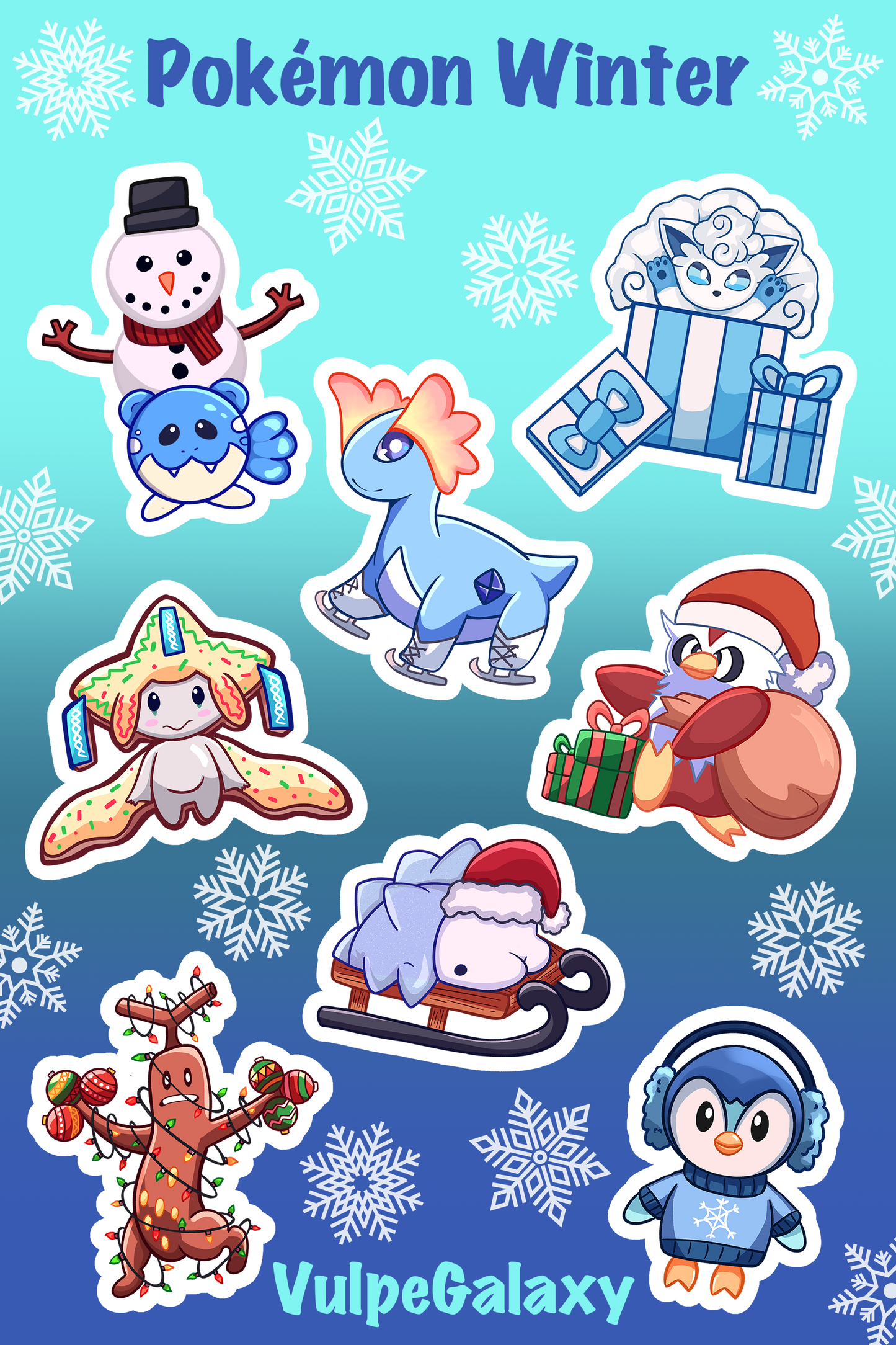 Winter Pokemon Sticker Sheet