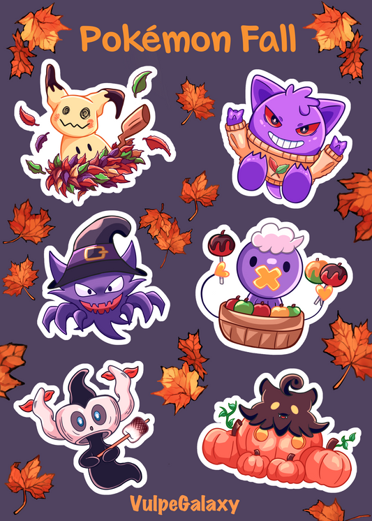 Pokemon Fall Sticker Sheet