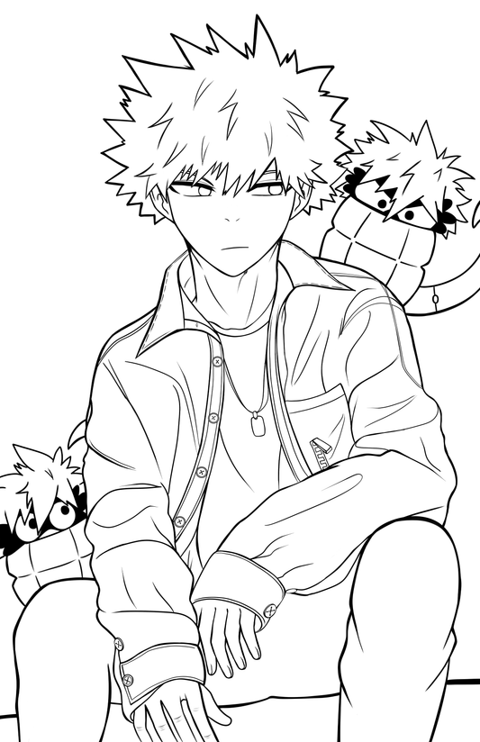 Katsuki + Dynamy Coloring Pages